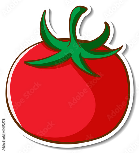 Sticker design with Tomato isolated