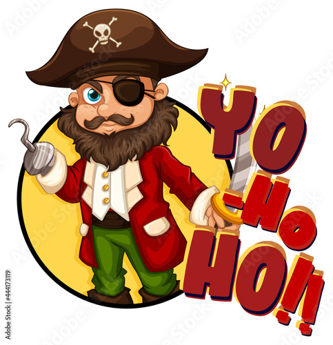 Captain Hook cartoon character with Yo-ho-ho speech photo