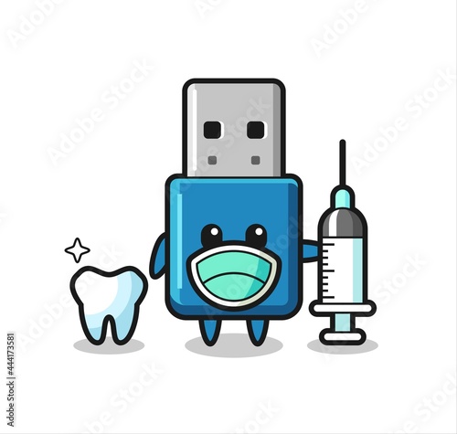 Mascot character of flash drive usb as a dentist © heriyusuf