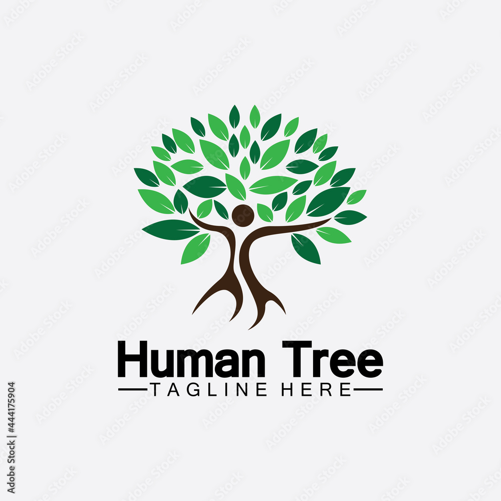 Obraz premium People Tree Vector Logo Template illustration design