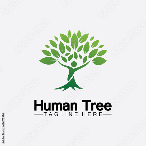 People Tree Vector Logo Template illustration design