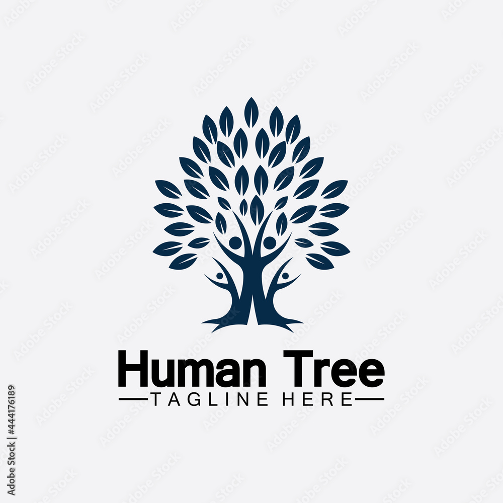 Naklejka premium People Tree Vector Logo Template illustration design