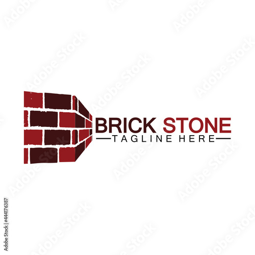 Brick stone logo vector icon illustration design  template