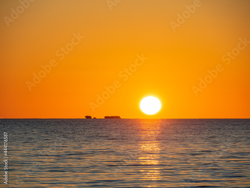 Sunset from Long Point with the sun setting over The Sisters  Port Kennedy