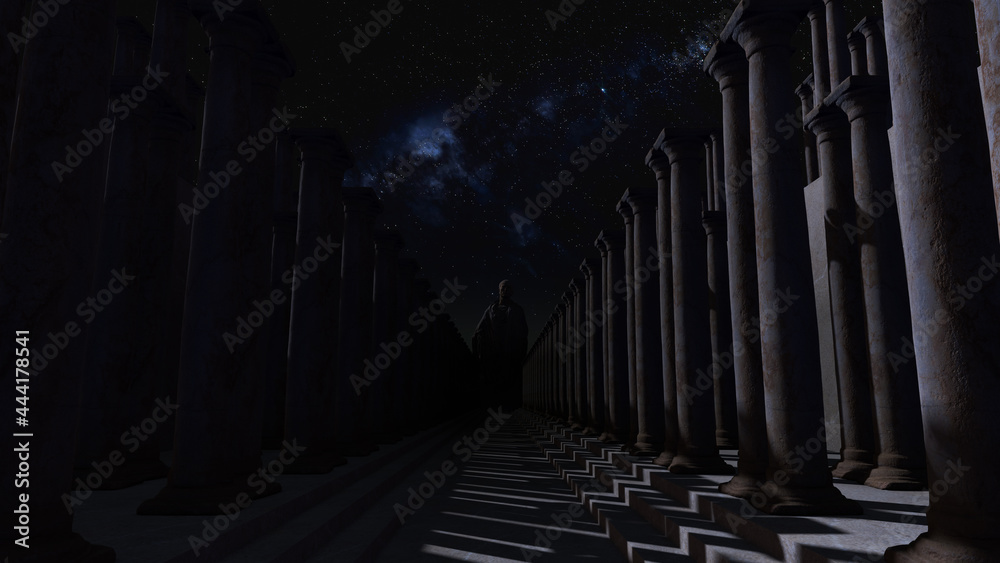 Fototapeta premium 3D illustration Background for advertising and wallpaper in architecture and building scene. 3D rendering in decorative concept.