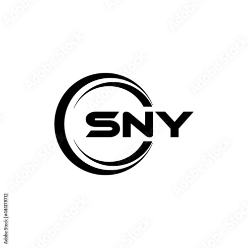 SNY letter logo design with white background in illustrator, vector logo modern alphabet font overlap style. calligraphy designs for logo, Poster, Invitation, etc.
