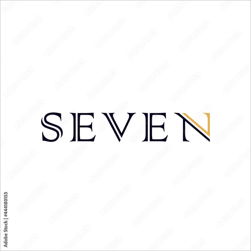 TYPOGRAPHY text logo SEVEN modern design vector. TYPOGRAPHY text logo SEVEN modern design vector.