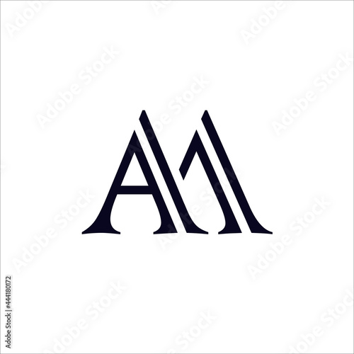 Letter AM logo design vector.