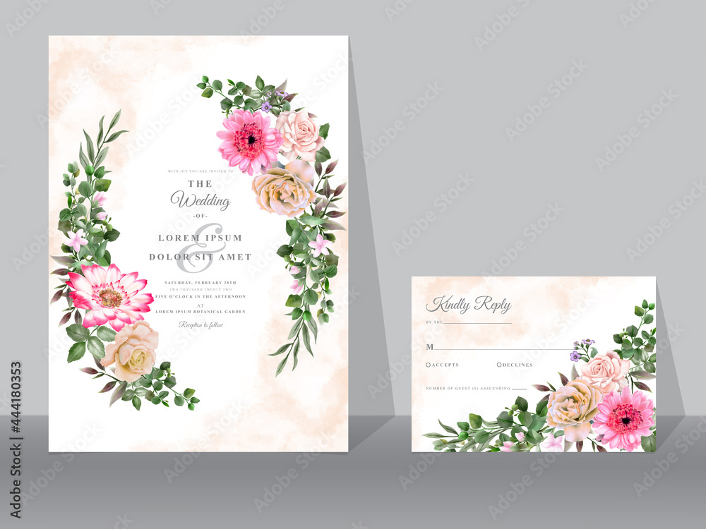 Beautiful Floral wedding invitation cards