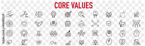 Set of core values icons vector 