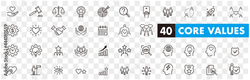 Set of core values icons vector
