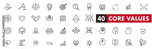 Set of core values icons vector
