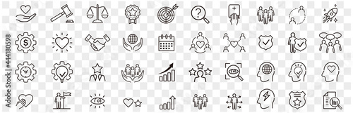 Set of core values icons vector
