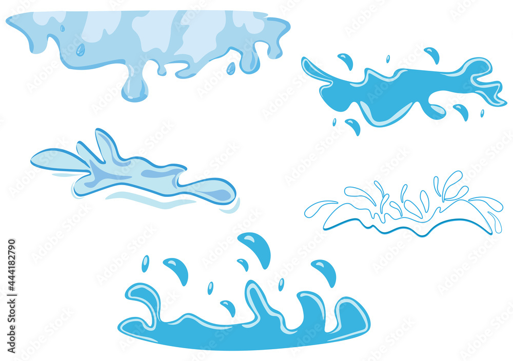 Set of Water Drop and Splash of Sparkling Blue Icon Illustration For Background or Additional to Your Design Set of Water Drop and Splash of Sparkling Blue Icon Illustration For Background or Additional to Your Design