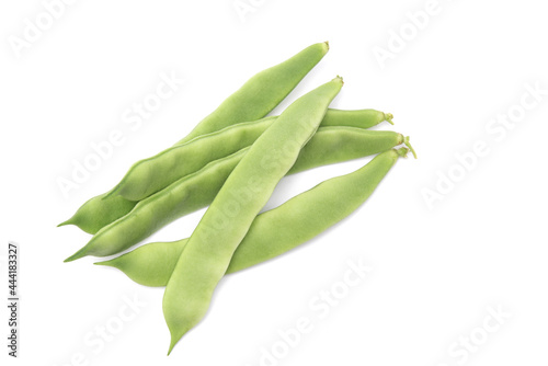 Morocco green beans isolated on white background