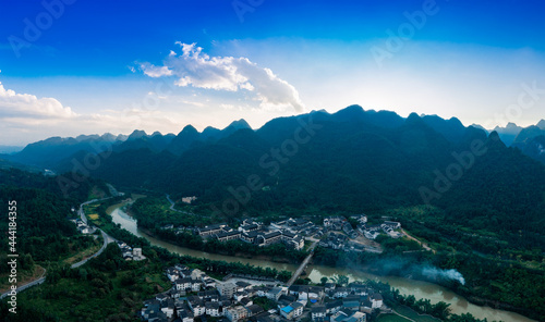 Village environment in xiaoqikong scenic area  Libo County  Guizhou Province  China