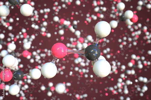 Methanol molecule, scientific molecular model, 3d rendering