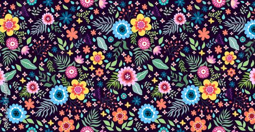 Luxurious floral batik background. Floral decoration curls illustration. Hand drawn paisley pattern elements. Vintage ornament, pattern.