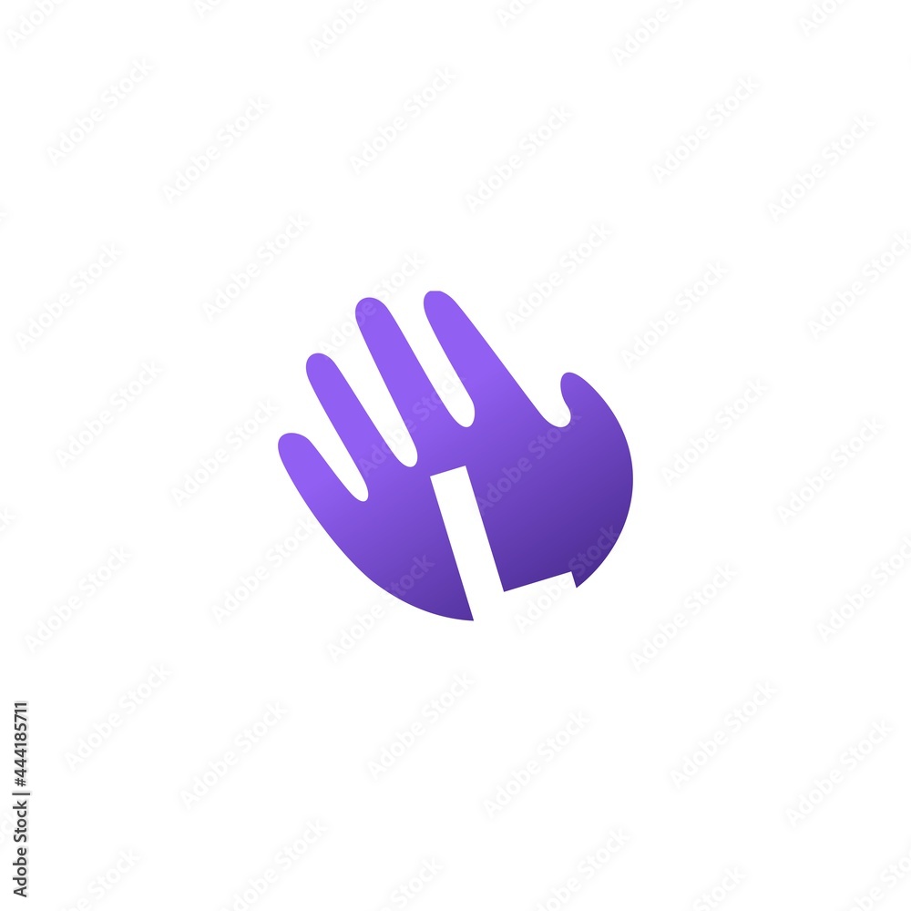 i letter hand palm hello logo vector icon illustration i letter hand palm hello logo vector icon illustration