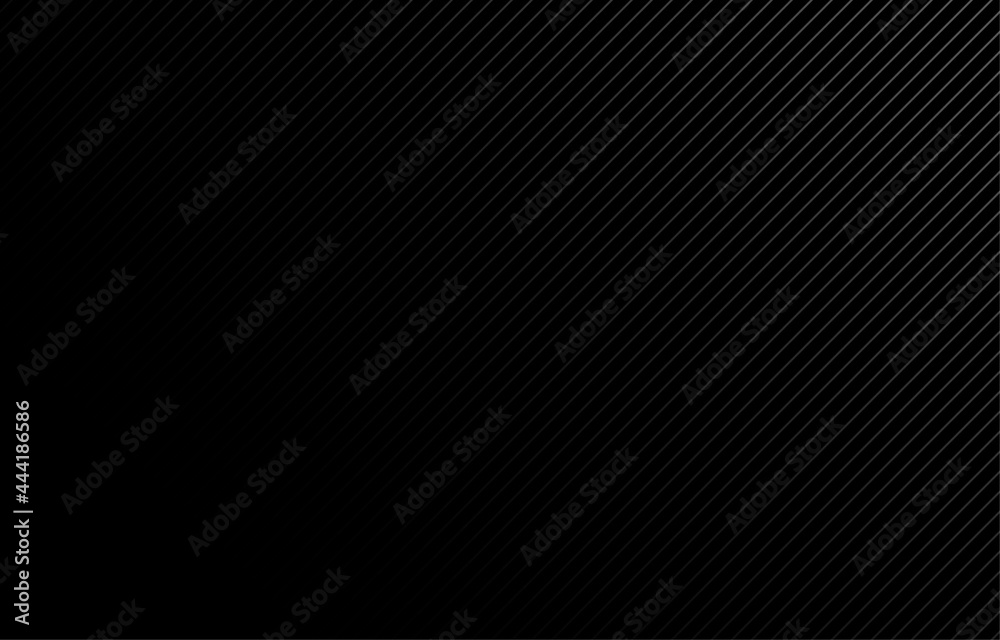 Obraz premium Gray diagonal thin lines pattern on black abstract background vector