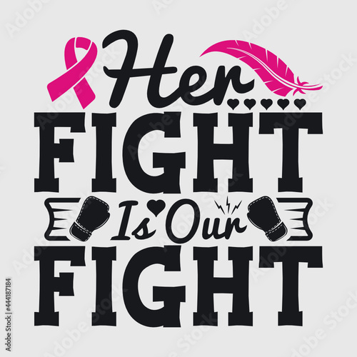 Foto Her Fight Is Our Fight Svg | Fight Cancer Svg | Breast Cancer Svg | Ribbon Svg |