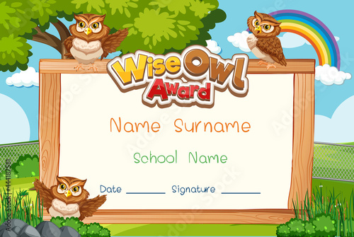Diploma or certificate template for school kids