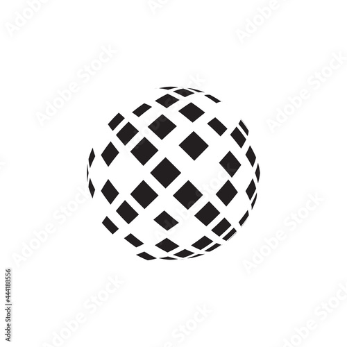 Disco ball lamp logo design template