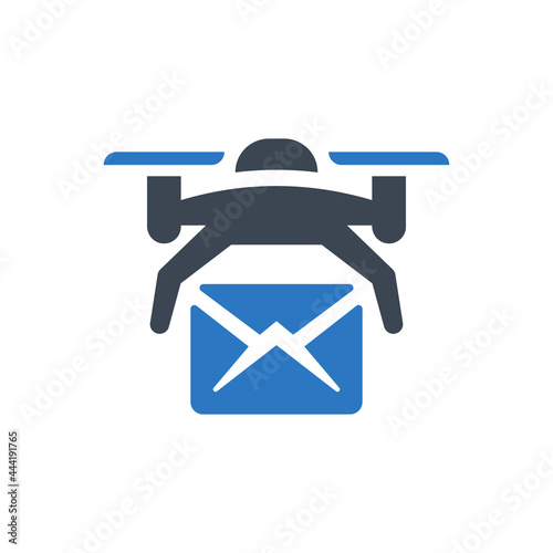Drone post delivery icon