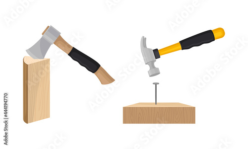 Working Tool and Equipment for Repair and Construction in the House Vector Set