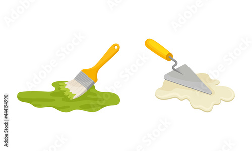 Working Tool and Equipment for Repair and Construction in the House Vector Set