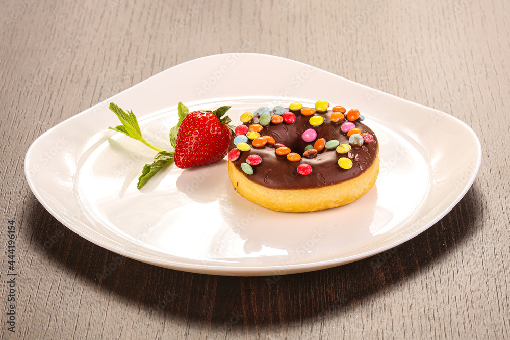 Glaze cundy donut with chocolate Glaze cundy donut with chocolate