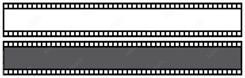 Film strip collection. Vector template. Cinema, movie, photo, filmstrip frame. Vector illustration.	