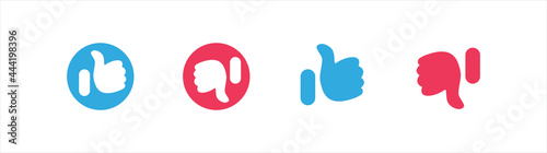 Thumb up and thumb down Icon, like sign, dislike symbol, like sign, like symbol. Vector illustration.	
