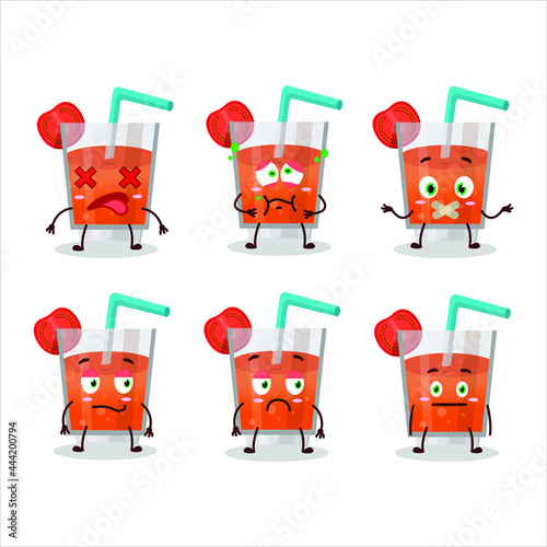 Tomato juice cartoon character with nope expression. Vector illustration