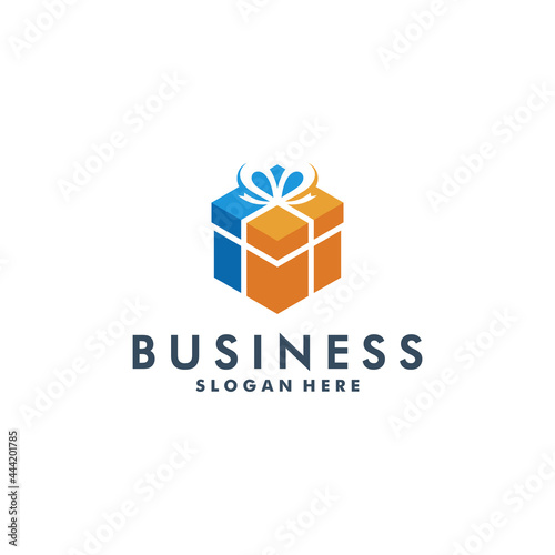 Gift shop logo modern design vector