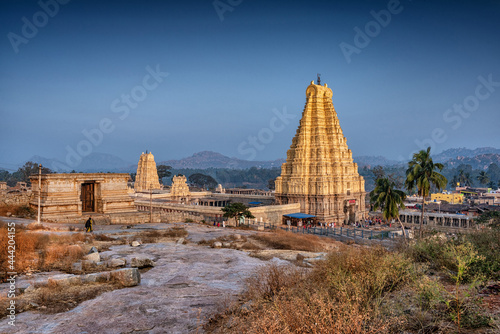 Stunning view at Sree Virupaksha Temple  Hampi  Karnataka  India