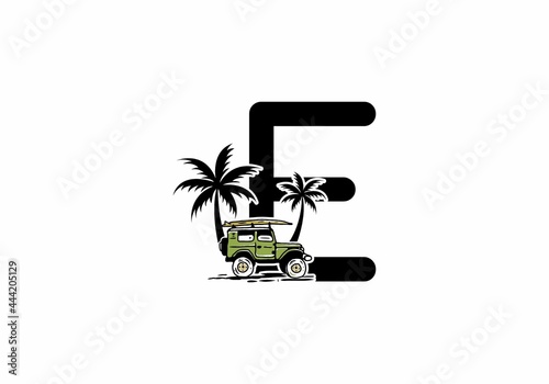 Off road car with E initial letter