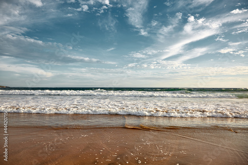 warm waves of the pacific ocean of the mexican coast