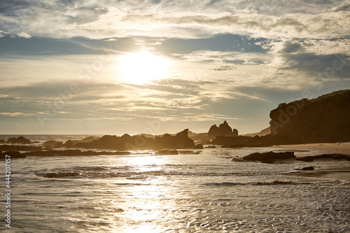 sunset on the pacific ocean mexican coast