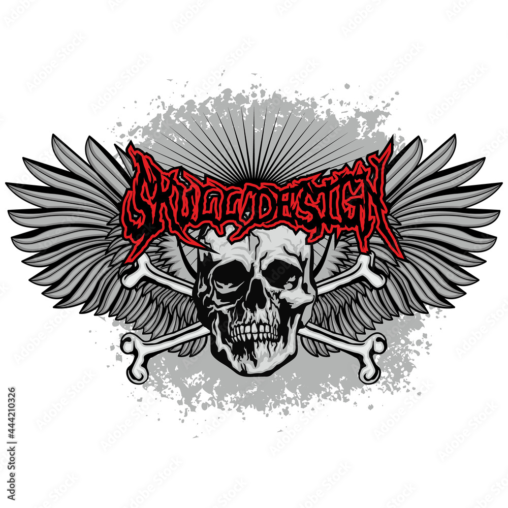 Naklejka premium Gothic sign with skull, grunge vintage design t shirts 