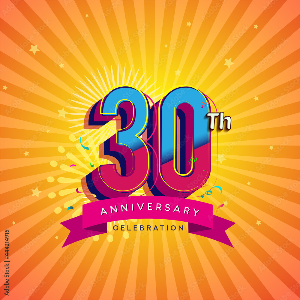 30th Anniversary Celebration With Fireworks And Celebration background. 30th Anniversary Celebration With Fireworks And Celebration background.