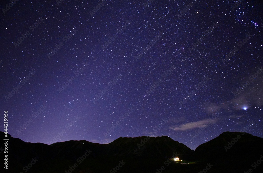 立山連峰 満天の星空 立山連峰 満天の星空