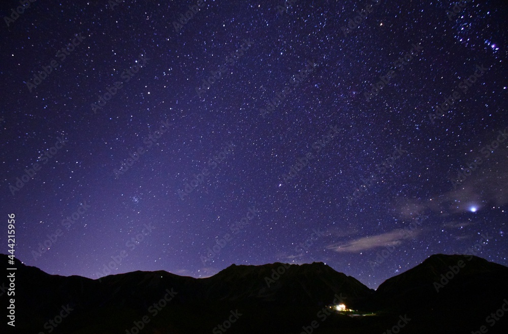 立山連峰　満天の星空