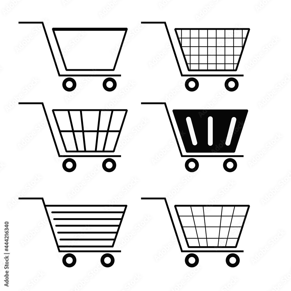 shopping cart illustration vector set