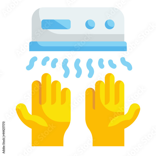 hand dryer flat icon