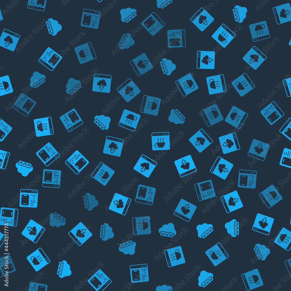 Set Web development, Cloud technology data transfer, Software and on seamless pattern. Vector Set Web development, Cloud technology data transfer, Software and on seamless pattern. Vector