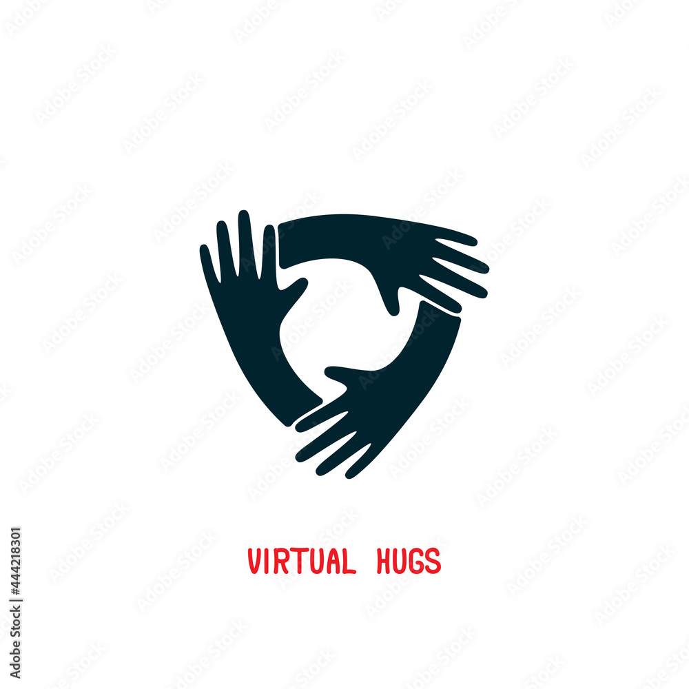 Fototapeta premium Hands hugs over white illustration