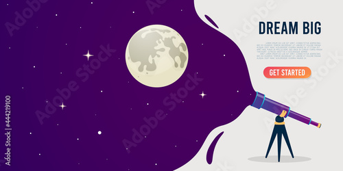 Telescope with blank background illustration