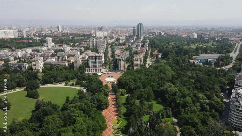 Amazing Aerial view of South Park in city of Sofia, Bulgaria