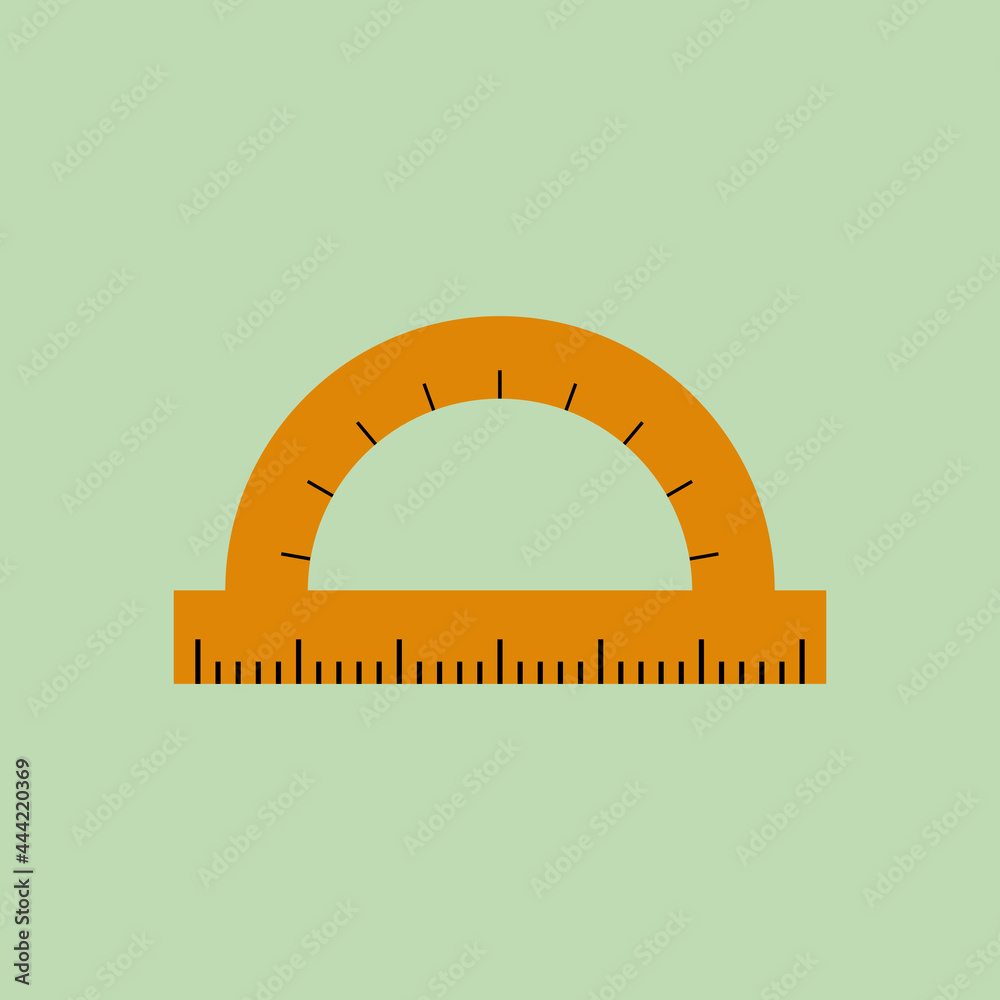 Vector illustration of a protractor. Vector illustration of a protractor.